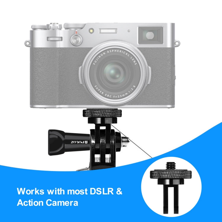 PULUZ 1/4 inch Screw Metal Tripod Mount Action Camera Adapter (Black) - Connection Mount by PULUZ | Online Shopping South Africa | PMC TechLife | Buy Now Pay Later Mobicred