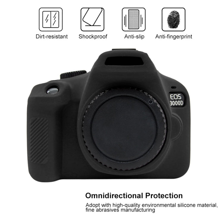 PULUZ Soft Silicone Protective Case for Canon EOS 3000D / 4000D(Black) - free shipping - PMC TechLife - Order now!