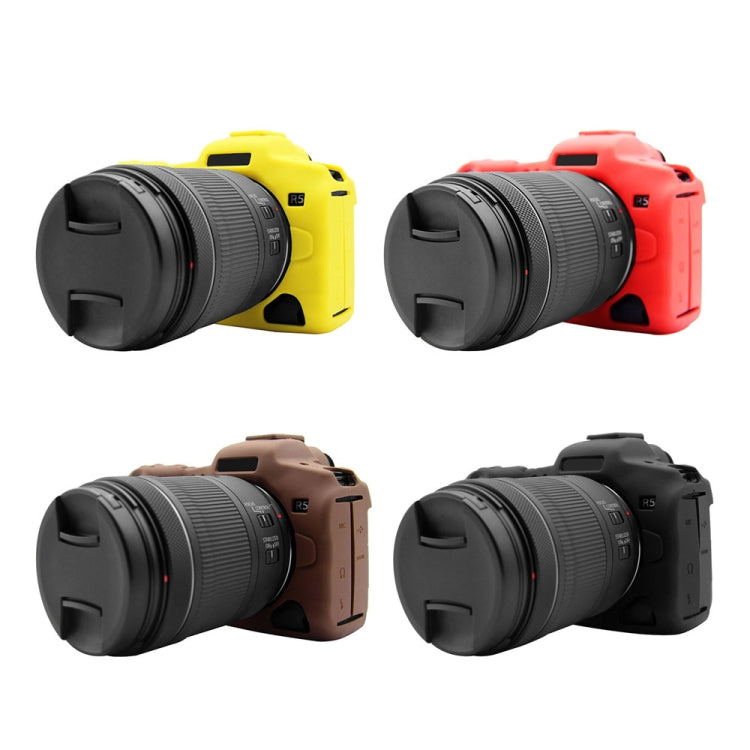 PULUZ Soft Silicone Protective Case for Canon EOS R5(Coffee) - free shipping - PMC TechLife - Order now!