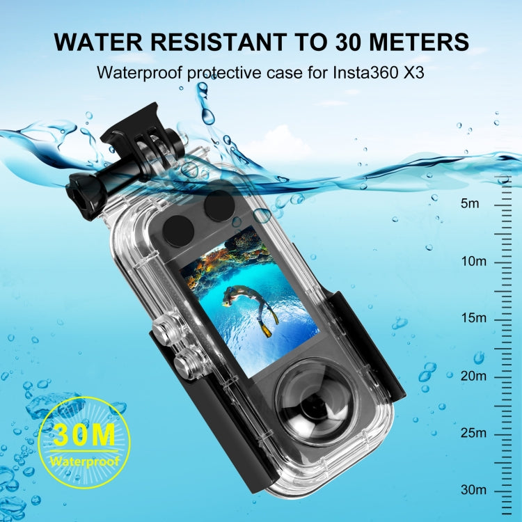 For Insta360 X3 PULUZ 30m Underwater Waterproof Housing Case - Case & Bags by PULUZ | Online Shopping South Africa | PMC TechLife | Buy Now Pay Later Mobicred