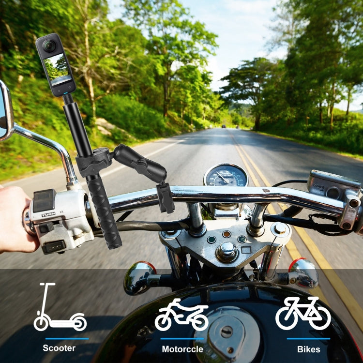 PULUZ Motorcycle Dualheads Crab Clamp Action Camera Handlebar Fixed Mount(Black) - Bicycle Handlebar Mount by PULUZ | Online Shopping South Africa | PMC TechLife