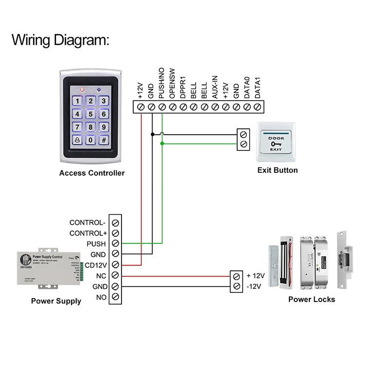 Standalone Keypad Access Control System (7612)(Silver) - Access Controller by PMC TechLife | Online Shopping South Africa | PMC TechLife