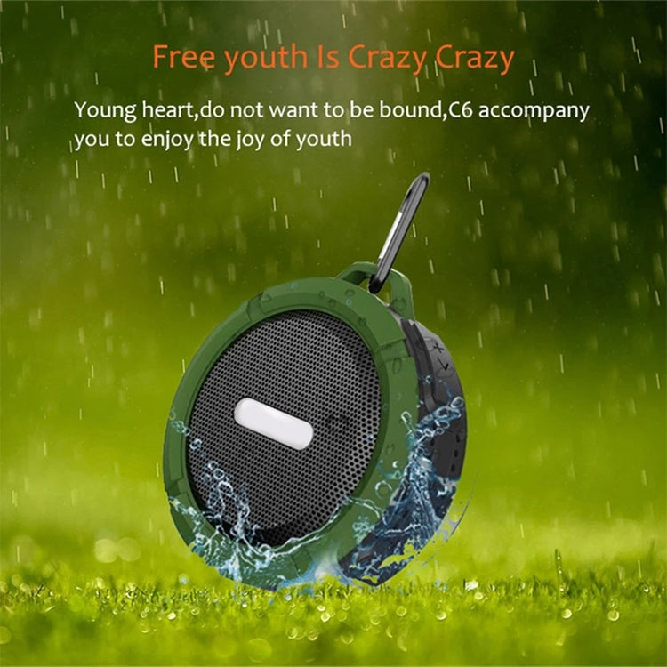 C6 Outdoor Waterproof Bluetooth Speaker with Suction, Support Hands-free Calling(Green) - Waterproof Speaker by PMC TechLife | Online Shopping South Africa | PMC TechLife