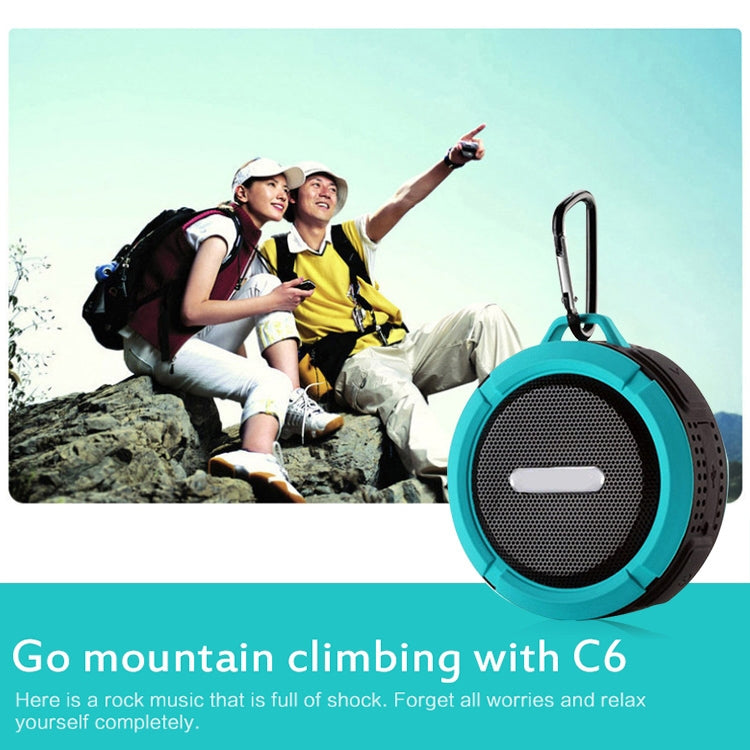 C6 Outdoor Waterproof Bluetooth Speaker with Suction, Support Hands-free Calling(Green) - Waterproof Speaker by PMC TechLife | Online Shopping South Africa | PMC TechLife