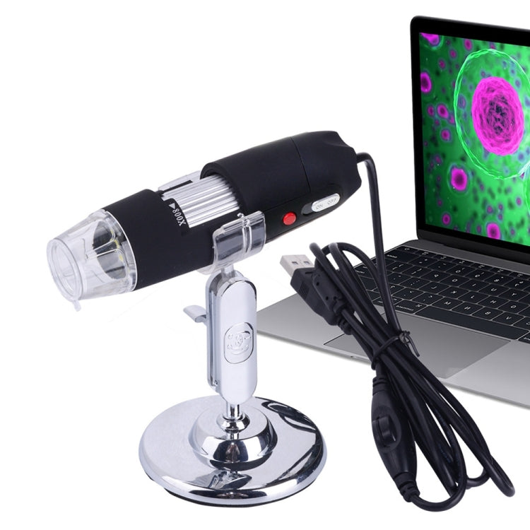 2.0 Mega Pixels 800X USB Digital Microscope with 8 LED White Light / Holder(Black) - Digital Microscope by PMC TechLife | Online Shopping South Africa | PMC TechLife | Buy Now Pay Later Mobicred