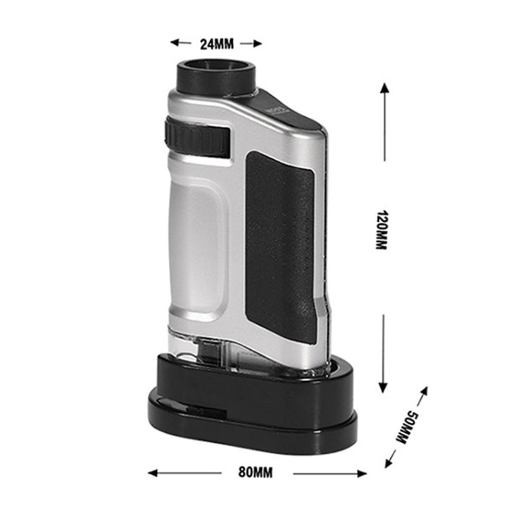 20X - 40X Magnification Zoom Lens Pocket Microscope with LED Light(Silver) - free shipping - PMC TechLife - Order now!