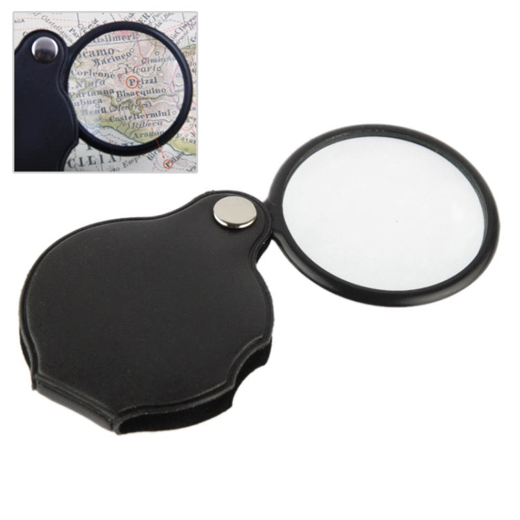 10 PCS 5X 50mm Magnifier Pocket Folding Magnifying Glass Loupe Pocket Spiegel(Black) - Hand Held Style by PMC Jewellery | Online Shopping South Africa | PMC Jewellery
