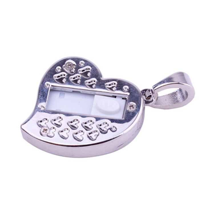 Silver Heart Shaped Diamond Jewelry USB Flash Disk, Special for Valentines Day Gifts (16GB) - USB Flash Drives by PMC TechLife | Online Shopping South Africa | PMC TechLife