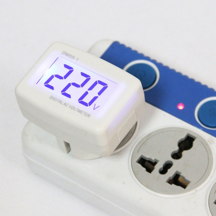 DM55-1 LCD AC Digital Voltage Meter Voltmeter, Measure Range: 110V-300V, EU Plug - free shipping - PMC TechLife - Order now!