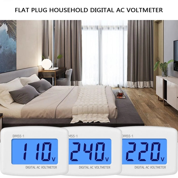 DM55-1 LCD AC Digital Voltage Meter Voltmeter, Measure Range: 110V-300V, EU Plug - free shipping - PMC TechLife - Order now!