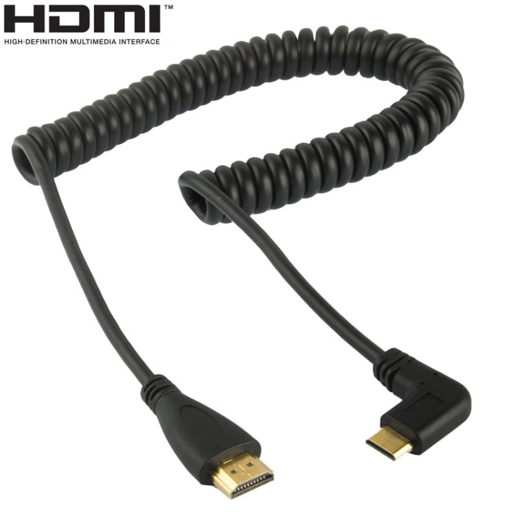 1.4 Version Gold Plated Mini HDMI Male to HDMI Male Coiled Cable, Support 3D / Ethernet, Length: 0.6m-2m - free shipping - PMC TechLife - Order now!
