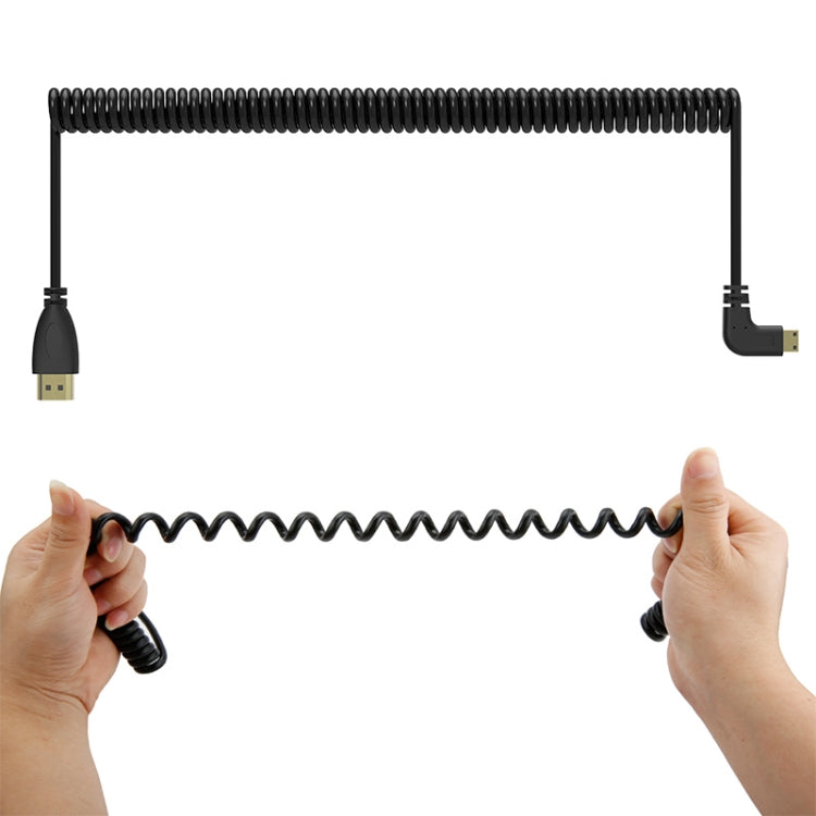 1.4 Version Gold Plated Mini HDMI Male to HDMI Male Coiled Cable, Support 3D / Ethernet, Length: 0.6m-2m - free shipping - PMC TechLife - Order now!