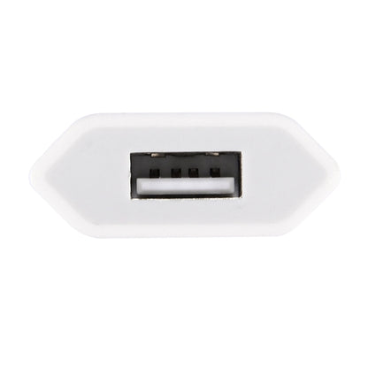 5V / 1A Single USB Port Charger Travel Charger, EU Plug(White) - USB Charger by PMC Jewellery | Online Shopping South Africa | PMC Jewellery | Buy Now Pay Later Mobicred