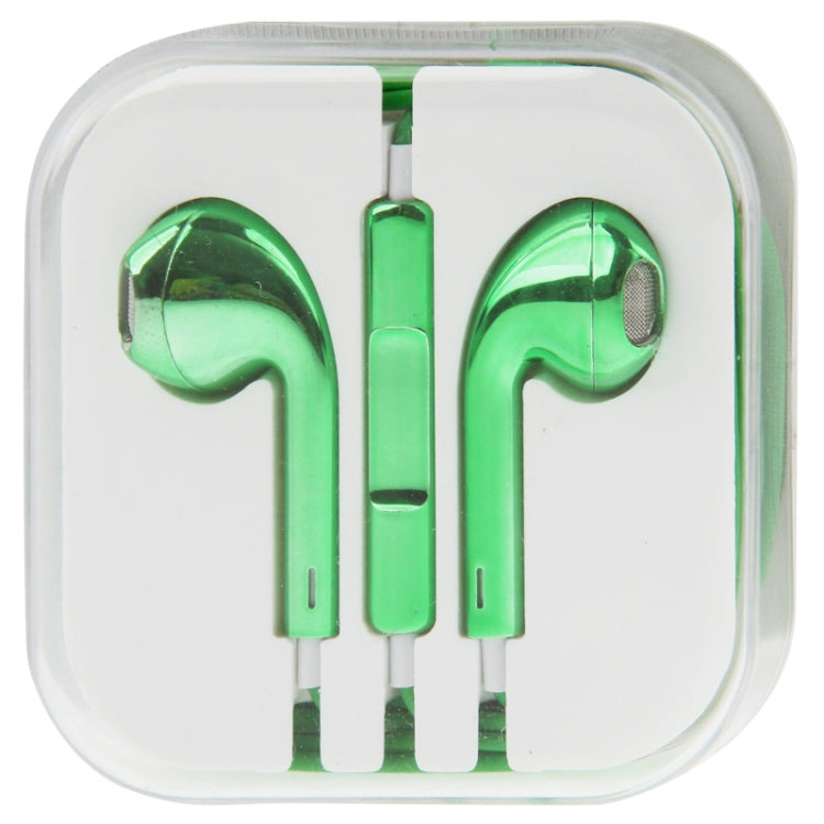 3.5mm Stereo Electroplating Wire Control Earphone for Android Phones / PC / MP3 Player / Laptops(Green) - In Ear Wired Earphone by PMC TechLife | Online Shopping South Africa | PMC TechLife