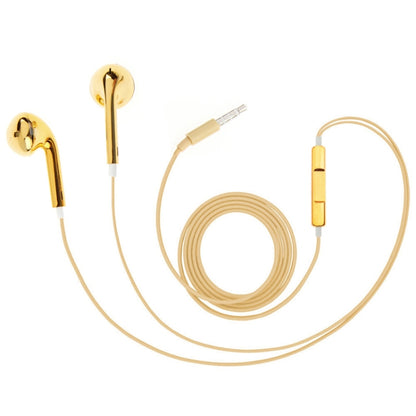 3.5mm Stereo Electroplating Wire Control Earphone for Android Phones / PC / MP3 Player / Laptops(Yellow) - In Ear Wired Earphone by PMC Jewellery | Online Shopping South Africa | PMC Jewellery