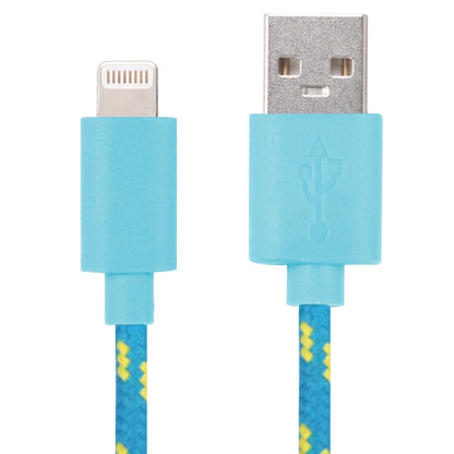 1m Nylon Netting USB Data Transfer Charging Cable For iPhone, iPad, Compatible with up to iOS 15.5(Blue) - Normal Style Cable by PMC Jewellery | Online Shopping South Africa | PMC Jewellery