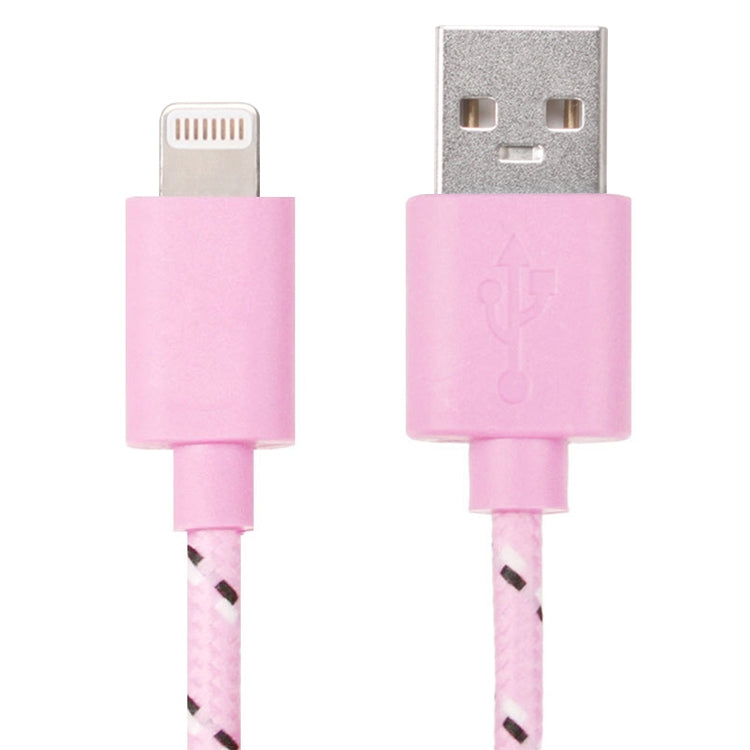 3m Nylon Netting Style USB Data Transfer Charging Cable for iPhone, iPad(Pink) - Normal Style Cable by PMC TechLife | Online Shopping South Africa | PMC TechLife
