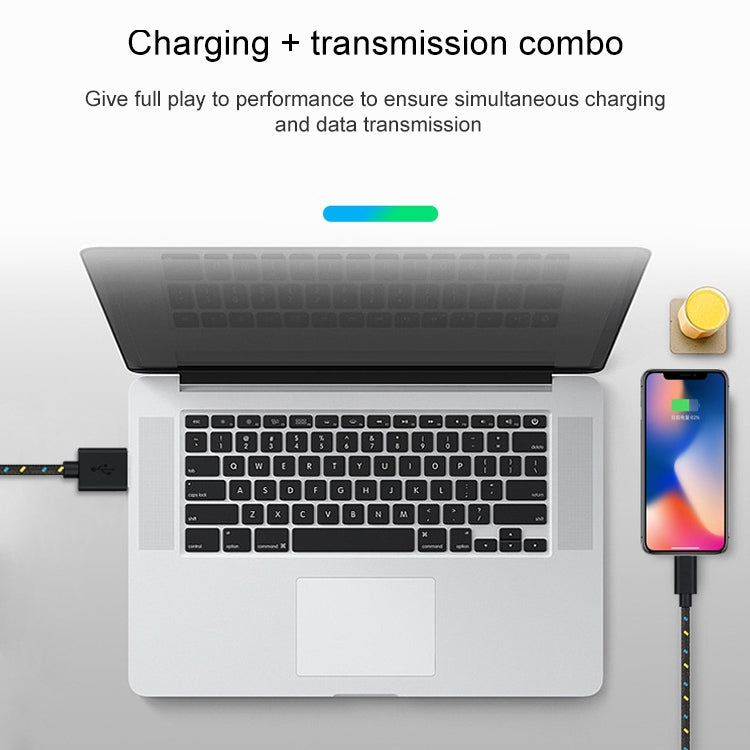 3m Nylon Netting Style USB Data Transfer Charging Cable for iPhone, iPad(Pink) - Normal Style Cable by PMC TechLife | Online Shopping South Africa | PMC TechLife
