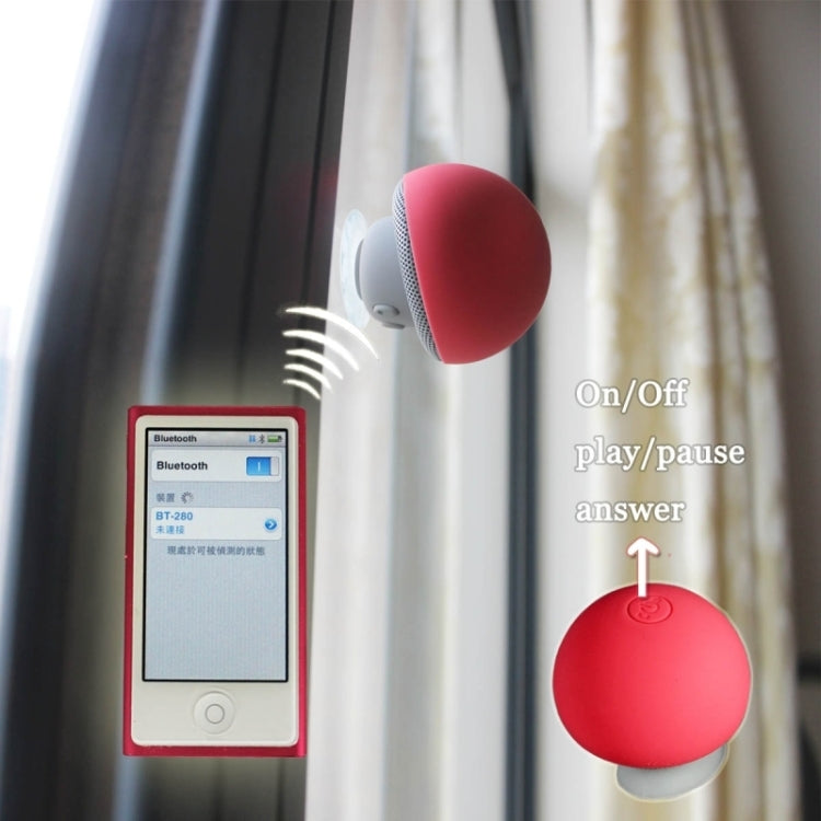Mushroom Shape Bluetooth Speaker with Suction Holder(Red) - Desktop Speaker by PMC TechLife | Online Shopping South Africa | PMC TechLife