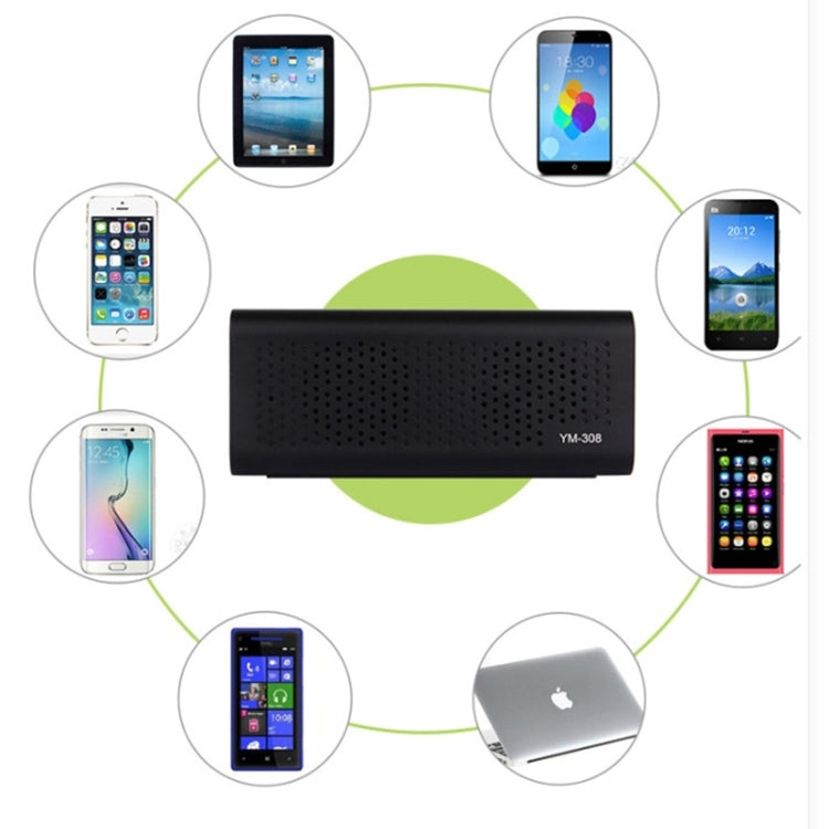 YM-308 Portable Rechargeable NFC Bluetooth Speaker, Support TF Card(Black) - Desktop Speaker by PMC TechLife | Online Shopping South Africa | PMC TechLife