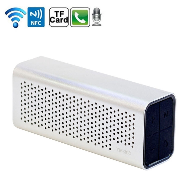 YM-308 Portable Rechargeable NFC Bluetooth Speaker, Support TF Card(Silver) - Desktop Speaker by PMC TechLife | Online Shopping South Africa | PMC TechLife