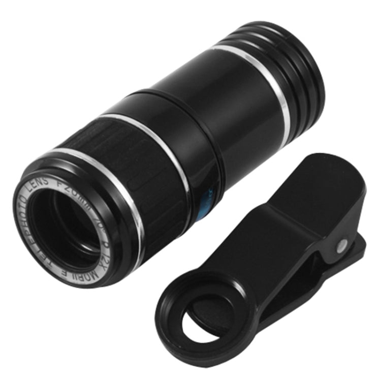 Universal 12X Zoom Optical Zoom Telescope Lens with Clip - Telescope & Microscope by PMC Jewellery | Online Shopping South Africa | PMC Jewellery