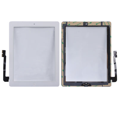 (Controller Button + Home Key Button PCB Membrane Flex Cable + Touch Panel Installation Adhesive)  Touch Panel for New iPad (iPad 3)(White) - free shipping - PMC TechLife - Order now!