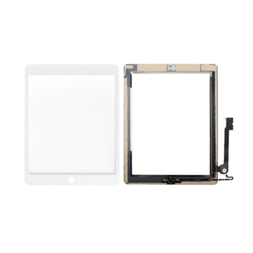 Controller Button + Home Key Button PCB Membrane Flex Cable + Touch Panel Installation Adhesive  Touch Panel for iPad 4(White) - iPad 4 Parts by PMC TechLife | Online Shopping South Africa | PMC TechLife
