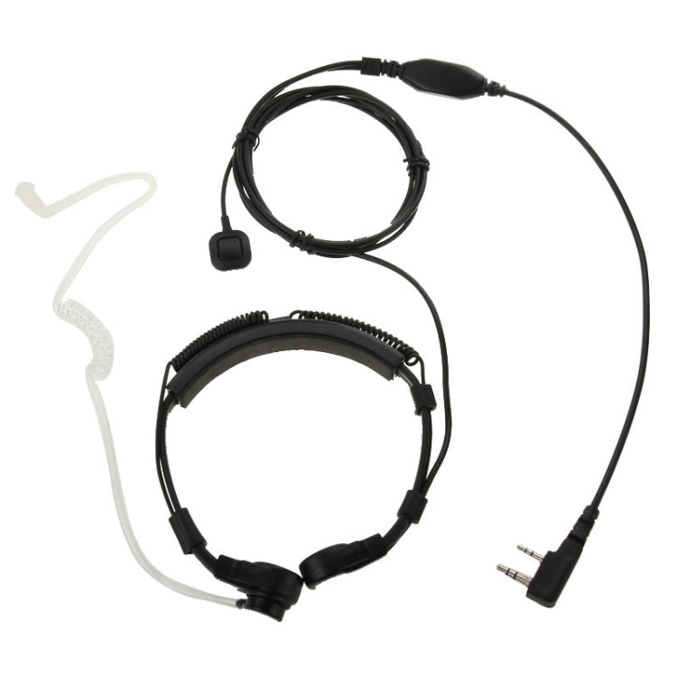 Throat control Transceiver Earpiece Headset for Walkie Talkies, 3.5mm + 2.5mm Plug(Black) - Microphones & Headsets by PMC TechLife | Online Shopping South Africa | PMC TechLife | Buy Now Pay Later Mobicred