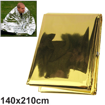 Compact Lightweight Aluminized Windproof Waterproof Emergency Blanket Body Wrap Survival Sheet for Outdoor 140 x 210cm - free shipping - PMC TechLife - Order now!
