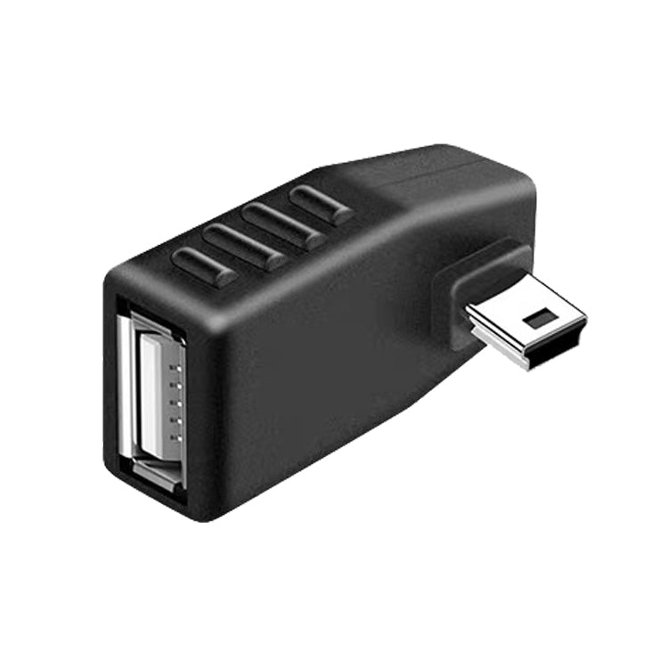Mini USB Male to USB 2.0 AF Adapter with 90 Degree Right Angled, Support OTG Function(Black) - USB Adapter by PMC TechLife | Online Shopping South Africa | PMC TechLife | Buy Now Pay Later Mobicred