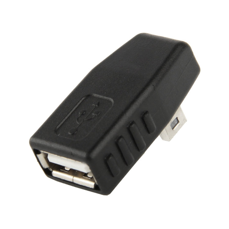 Mini USB Male to USB 2.0 AF Adapter with 90 Degree Right Angled, Support OTG Function(Black) - USB Adapter by PMC TechLife | Online Shopping South Africa | PMC TechLife | Buy Now Pay Later Mobicred