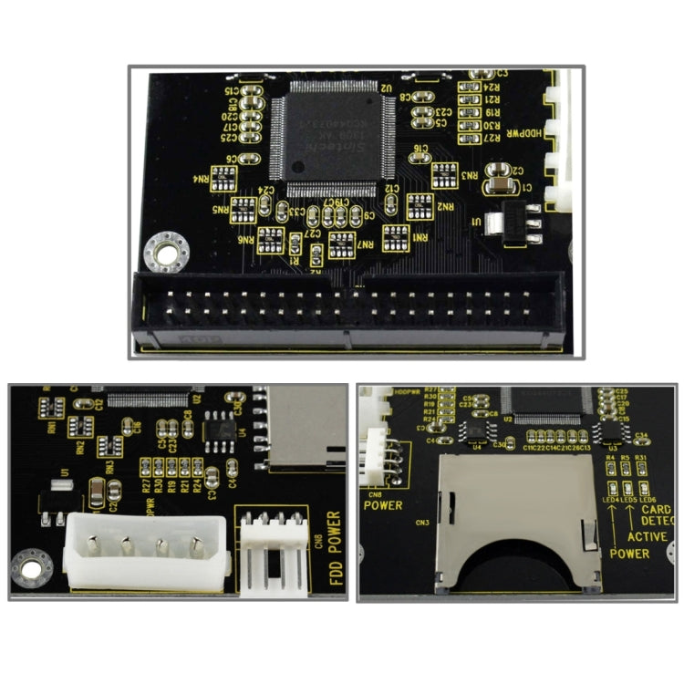 SD/ SDHC/ MMC To 3.5 inch 40 Pin Male IDE Adapter Card(Black) - Add-on Cards by PMC TechLife | Online Shopping South Africa | PMC TechLife | Buy Now Pay Later Mobicred