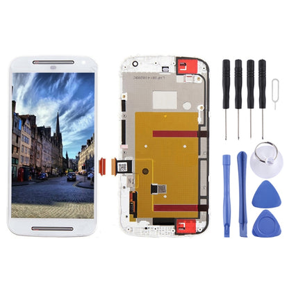 3 in 1 (LCD + Frame + Touch Pad) Digitizer Assembl for Motorola Moto G2(White) - LCD Screen by PMC Jewellery | Online Shopping South Africa | PMC Jewellery