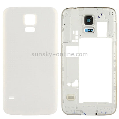 For Galaxy S5 / G900 OEM Version LCD Middle Board (Dual Card Version) with Button Cable & Back Cover ,  (White) - Back Cover by PMC Jewellery | Online Shopping South Africa | PMC Jewellery