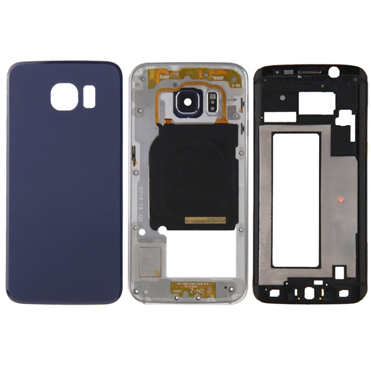 For Galaxy S6 Edge / G925 Full Housing Cover (Front Housing LCD Frame Bezel Plate + Back Plate Housing Camera Lens Panel + Battery Back Cover ) (Blue) - Back Cover by PMC Jewellery | Online Shopping South Africa | PMC Jewellery