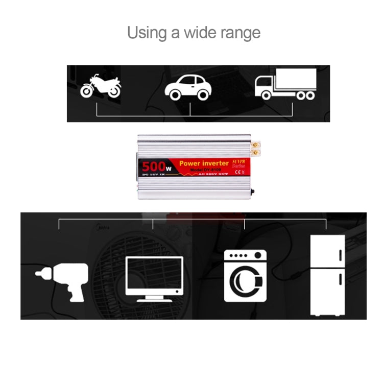 SUVPR DY-8109 500W DC 12V to AC 220V Car Power Inverter with 500mA USB Port & Universal Power Socket - Others by SUVPR | Online Shopping South Africa | PMC Jewellery | Buy Now Pay Later Mobicred