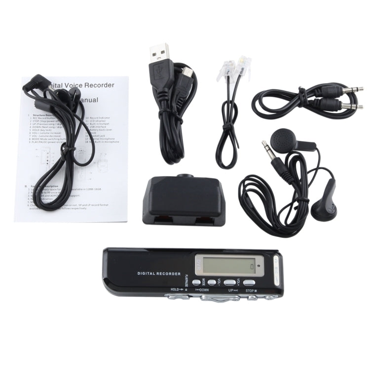 8GB Digital Voice Recorder Dictaphone MP3 Player, Support Telephone recording, VOX function, Power supply: 2 x AAA battery(Black)(Black) - Other Style by PMC TechLife | Online Shopping South Africa | PMC TechLife | Buy Now Pay Later Mobicred