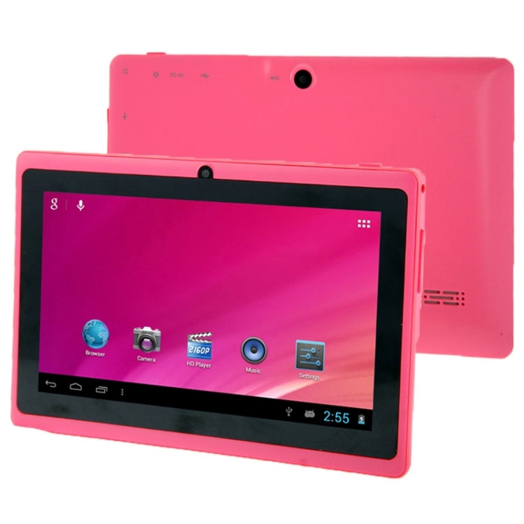 Tablet PC 7.0 inch, 1GB+16GB, Android 4.0, Allwinner A33 Quad Core 1.5GHz, WiFi, Bluetooth, OTG, G-sensor(Pink) - 7.0-8.0 inch by PMC Jewellery | Online Shopping South Africa | PMC Jewellery