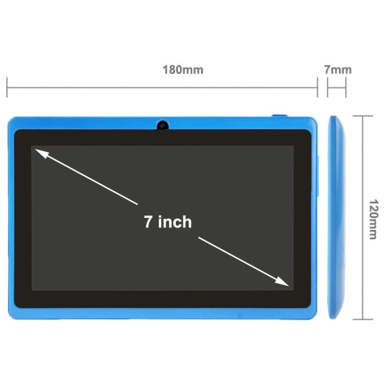 7.0 inch Tablet PC, 512MB+4GB, Android 4.2.2, 360 Degrees Menu Rotation, Allwinner A33 Quad-core, Bluetooth, WiFi(Blue) - 7.0-8.0 inch by PMC Jewellery | Online Shopping South Africa | PMC Jewellery
