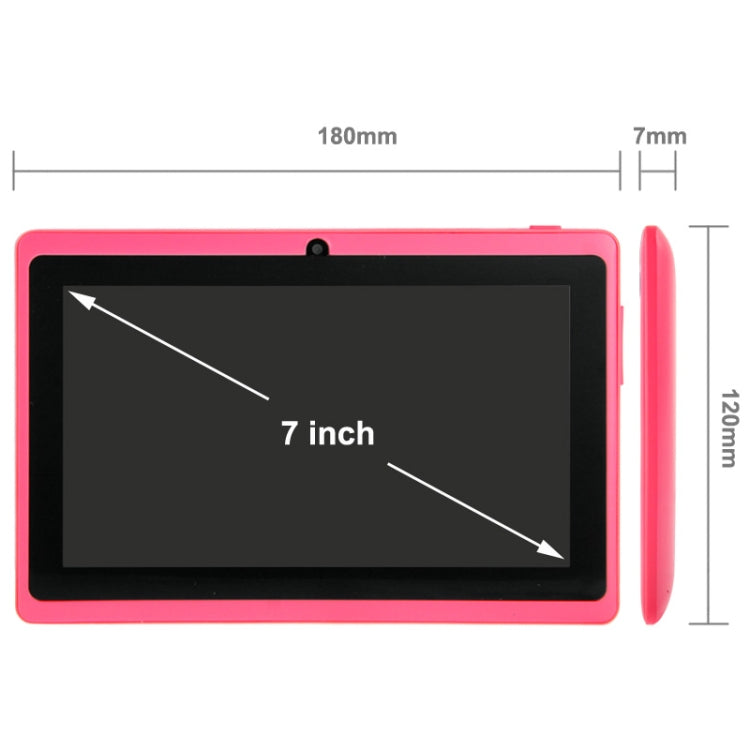 Q88 Tablet PC, 7.0 inch, 1GB+8GB, Android 4.0, 360 Degree Menu Rotate, Allwinner A33 Quad Core up to 1.5GHz, WiFi, Bluetooth(Pink) - 7.0-8.0 inch by PMC Jewellery | Online Shopping South Africa | PMC Jewellery