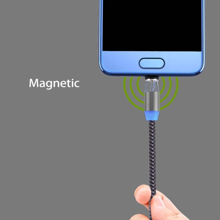 360 Degree Rotation 1m Weave Style USB-C / Type-C to USB 2.0 Strong Magnetic Charger Cable with LED Indicator(Grey) - Charging Cable & Head by PMC TechLife | Online Shopping South Africa | PMC TechLife