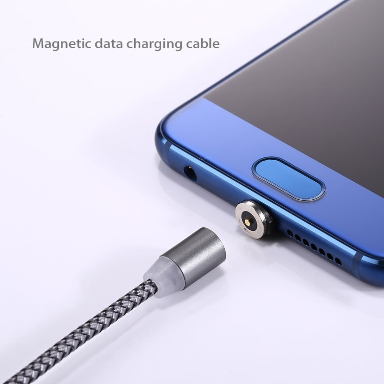 360 Degree Rotation 1m Weave Style USB-C / Type-C to USB 2.0 Strong Magnetic Charger Cable with LED Indicator(Grey) - Charging Cable & Head by PMC TechLife | Online Shopping South Africa | PMC TechLife