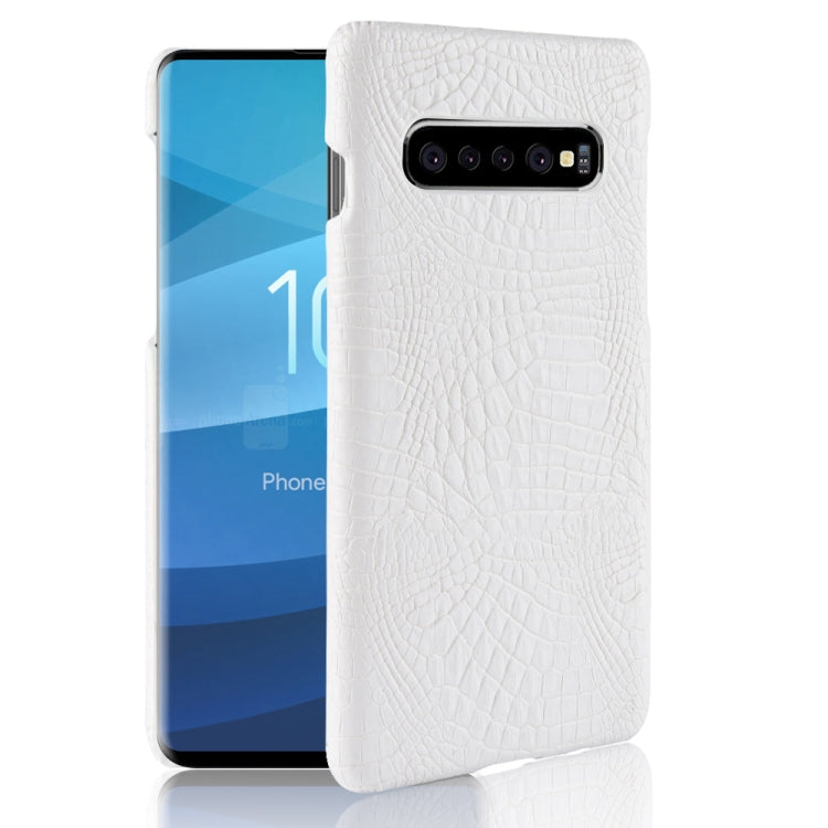 Shockproof Crocodile Texture PC + PU Case for Galaxy S10 5G (White) - free shipping - PMC TechLife - Order now!