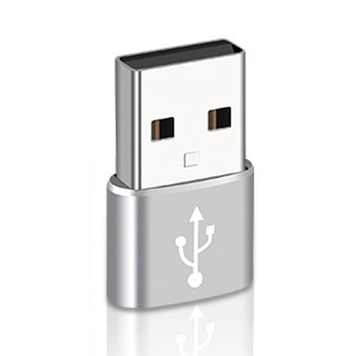 USB-C / Type-C Female to USB 2.0 Male Aluminum Alloy Adapter, Support Charging & Transmission(Silver) - free shipping - PMC TechLife - Order now!