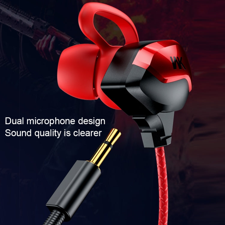 WK ET-Y30 ET Series 3.5mm Elbow In-ear Wired Wire-control Gaming Earphone with Microphone (Black) - Normal Style Earphone by WK | Online Shopping South Africa | PMC Jewellery
