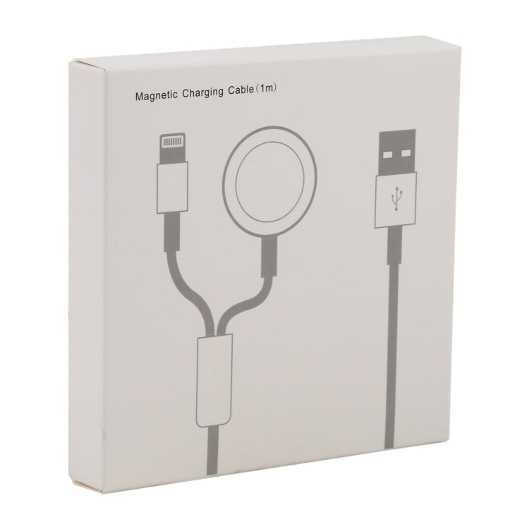 For iPhone / Apple Watch 2 In 1 8 Pin + Magnetic Charging Base Multi-function Charging Cable, Length: 1m(Red) - Multifunction Cable by PMC TechLife | Online Shopping South Africa | PMC TechLife