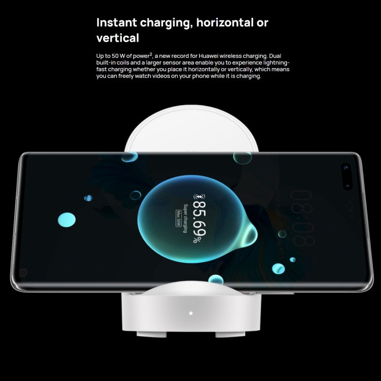 Original Huawei CP62R 50W Max Qi Standard Super Fast Charging Vertical Wireless Charger Stand (White) - Wireless Charger by Huawei | Online Shopping South Africa | PMC Jewellery