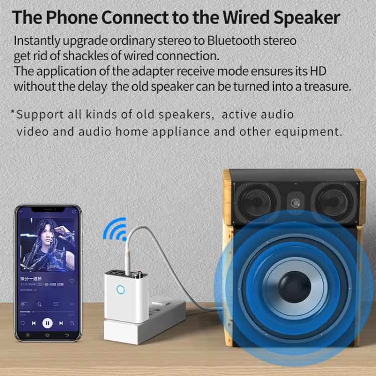 K16 2 in 1 3.5mm AUX + RAC Dual Output Plug-in Bluetooth 5.0 Audio Transmitter Receiver with Remote Control, US Plug (Black) - Audio Receiver Transmitter by PMC TechLife | Online Shopping South Africa | PMC TechLife