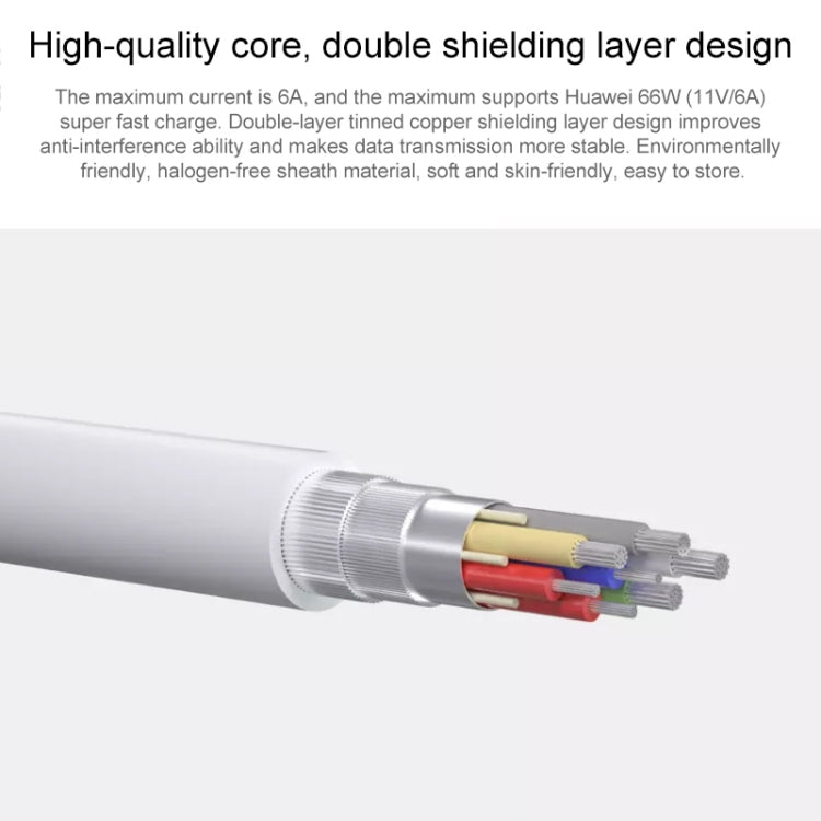Original Huawei CC800 6A Type-C / USB-C to Type-C / USB-C Charging Data Cable, Length: 1.8m (White) - USB-C & Type-C Cable by Huawei | Online Shopping South Africa | PMC TechLife | Buy Now Pay Later Mobicred